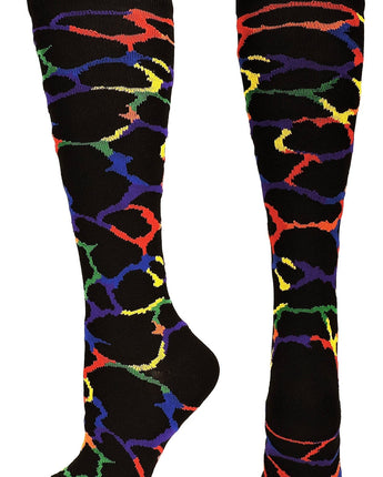 MadSportsStuff socks Primary Multi-Giraffe / Medium Giraffe Over the Calf Athletic Socks (multiple colors)