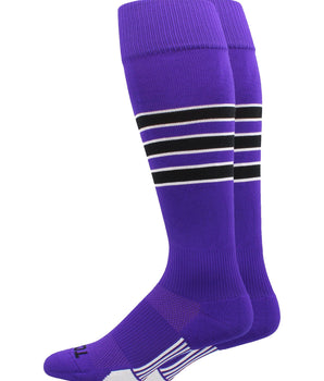 Striped Softball Socks Over the Calf Dugout Pattern D