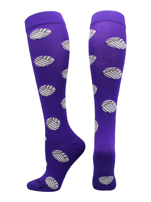 MadSportsStuff socks Purple / Large Volleyball Socks with Volleyball Print Over the Calf
