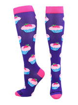 MadSportsStuff socks Purple/Rose Pink / Large Cupcake Socks Over the Calf Length