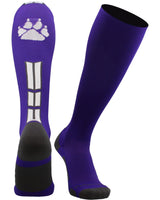 MadSportsStuff socks Purple/White/Graphite / Small Wild Paw Over the Calf Socks (multiple colors)