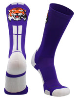 MadSportsStuff socks Purple/White / Large Tigers Logo Athletic Crew Socks (multiple colors)