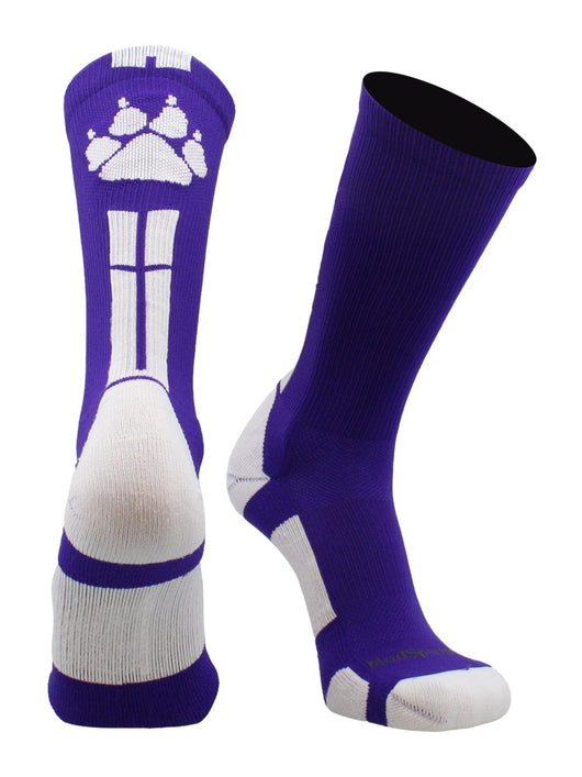 MadSportsStuff socks Purple/White / Large Wild Paws Athletic Crew Socks (multiple colors)