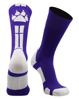 MadSportsStuff socks Purple/White / Large Wild Paws Athletic Crew Socks (multiple colors)