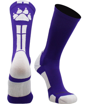 MadSportsStuff socks Purple/White / Large Wild Paws Athletic Crew Socks (multiple colors)