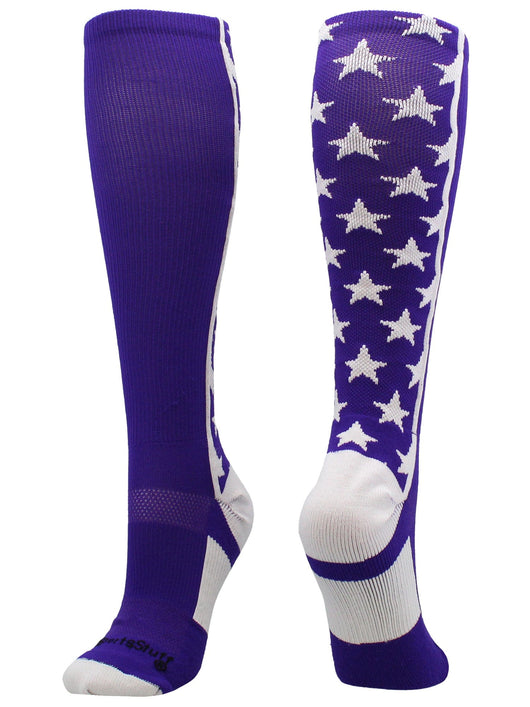MadSportsStuff socks Purple/White / Small All Stars Socks Over the Calf Socks Softball Soccer