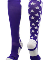MadSportsStuff socks Purple/White / Small All Stars Socks Over the Calf Socks Softball Soccer