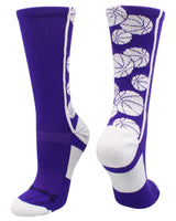 MadSportsStuff socks Purple/White / Small Crazy Basketball Logo Crew Socks (multiple colors)
