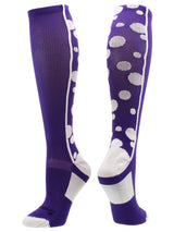 MadSportsStuff socks Purple/White / Small Crazy Socks with Dots Over the Calf Socks Multi Colors