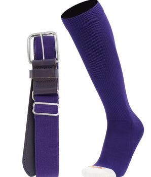 MadSportsStuff socks Purple / X-Large Pro Line Baseball Socks and Belt Combo Youth and Adult