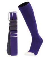 MadSportsStuff socks Purple / X-Large Pro Line Softball Socks and Belt Combo Youth and Adult