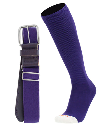 MadSportsStuff socks Purple / X-Large Pro Line Softball Socks and Belt Combo Youth and Adult