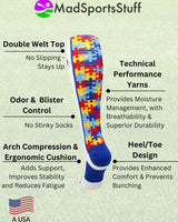 MadSportsStuff socks Puzzle Heart Autism Awareness Over the Calf Socks