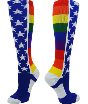 MadSportsStuff socks Rainbow Pride Over the Calf Socks
