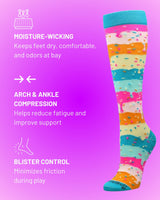 MadSportsStuff socks Rainbow Sprinkles Socks Over the Calf Length