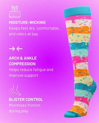 MadSportsStuff socks Rainbow Sprinkles Socks Over the Calf Length