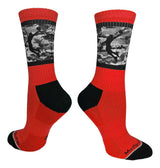 MadSportsStuff socks Red/Black Camo / Large Camo Basketball Socks with Player Silhouette