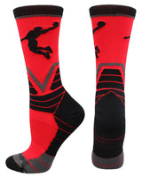 MadSportsStuff socks Red/Black/Graphite / Large Victory Basketball Socks with Player in crew length