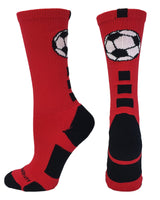 MadSportsStuff socks Red/Black / Small Soccer Ball Athletic Crew Socks (multiple colors)