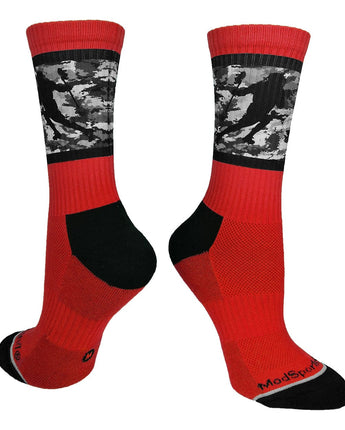 MadSportsStuff socks Red/Black / Small Sublimated Lacrosse Player Athletic Crew Socks