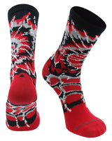 MadSportsStuff socks Red/Black/White / Large Crazy Tie Dye Crew Socks Girls or Boys