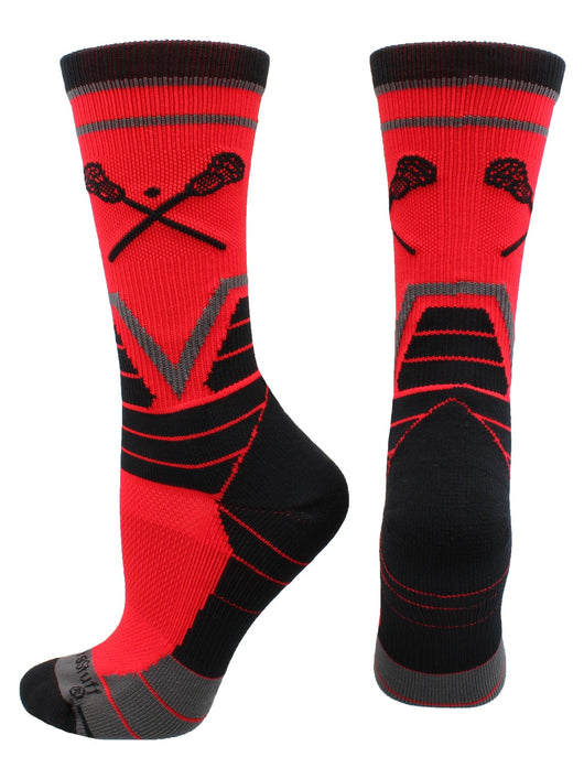 MadSportsStuff socks Red/Black/White / Large Lacrosse Victory Crew Socks