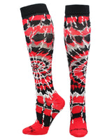 MadSportsStuff socks Red/Black/White / X-Small Crazy Tie Dye Socks Over the Calf