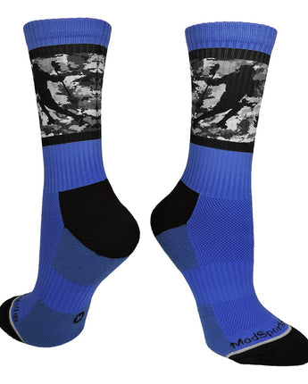 MadSportsStuff socks Royal/Black / Small Sublimated Lacrosse Player Athletic Crew Socks
