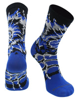 MadSportsStuff socks Royal/Black/White / Small Crazy Tie Dye Crew Socks Girls or Boys