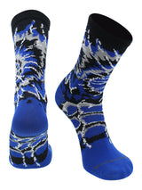 MadSportsStuff socks Royal/Black/White / Small Crazy Tie Dye Crew Socks Girls or Boys