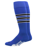 MadSportsStuff socks Royal/Black/White / X-Large Striped Baseball Socks Over the Calf Dugout Pattern D