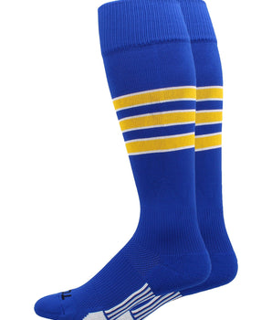 Striped Softball Socks Over the Calf Dugout Pattern D