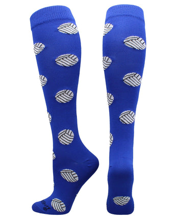 MadSportsStuff socks Royal / Large Volleyball Socks with Volleyball Print Over the Calf