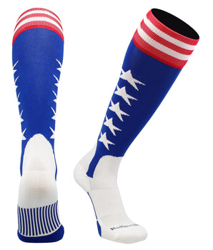 MadSportsStuff socks Royal/Red/White / Large USA Flag Baseball Patriotic Stirrups Socks with Stars and Stripes