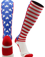 MadSportsStuff socks Royal/Red/White / X-Small American Flag Knee High Socks – OTC Patriotic Athletic Socks