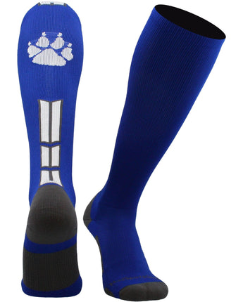MadSportsStuff socks Royal/White/Graphite / Small Wild Paw Over the Calf Socks (multiple colors)
