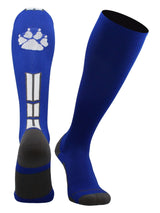 MadSportsStuff socks Royal/White/Graphite / Small Wild Paw Over the Calf Socks (multiple colors)