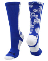 MadSportsStuff socks Royal/White / Large Crazy Volleyball Logo Crew Socks (multiple colors)