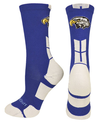 MadSportsStuff socks Royal/White / Large Eagles Logo Athletic Crew Socks (multiple colors)