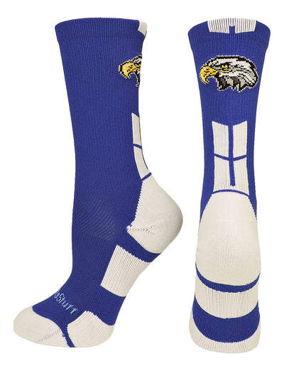 MadSportsStuff socks Royal/White / Large Eagles Logo Athletic Crew Socks (multiple colors)