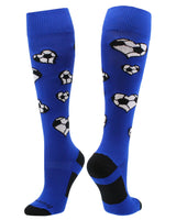MadSportsStuff socks Royal/White / Large Love Soccer Hearts Socks Over the Calf