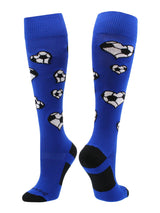 MadSportsStuff socks Royal/White / Large Love Soccer Hearts Socks Over the Calf
