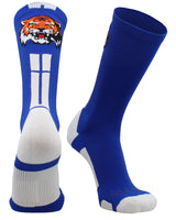 MadSportsStuff socks Royal/White / Large Tigers Logo Athletic Crew Socks (multiple colors)