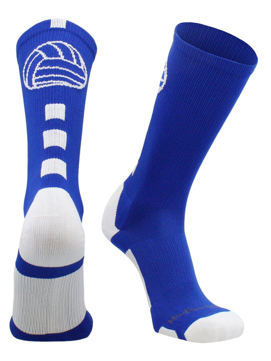 MadSportsStuff socks Royal/White / Large Volleyball Logo Crew Socks (multiple colors)