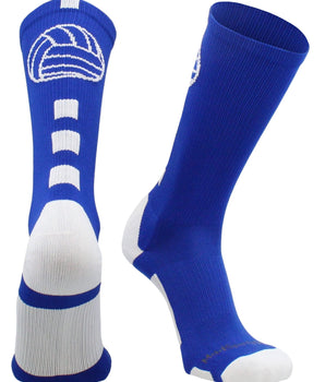MadSportsStuff socks Royal/White / Large Volleyball Logo Crew Socks (multiple colors)