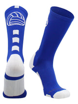 MadSportsStuff socks Royal/White / Large Volleyball Logo Crew Socks (multiple colors)