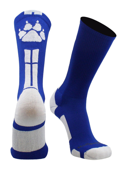 MadSportsStuff socks Royal/White / Large Wild Paws Athletic Crew Socks (multiple colors)