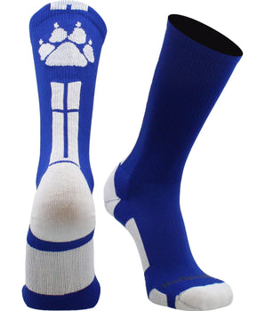 MadSportsStuff socks Royal/White / Large Wild Paws Athletic Crew Socks (multiple colors)