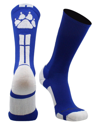 MadSportsStuff socks Royal/White / Large Wild Paws Athletic Crew Socks (multiple colors)