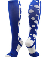 MadSportsStuff socks Royal/White / Small Crazy Socks with Dots Over the Calf Socks Multi Colors